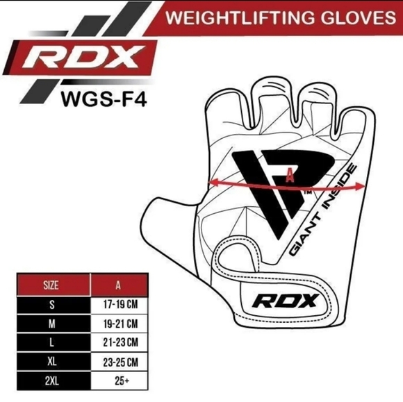 New With Tags! RDX Weightlifting Gym Gloves!  Size Med. - Picture 10 of 10
